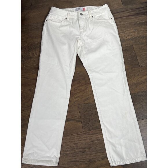 CABI 100% Boyfriend Jeans Vintage White Sz 10 #6072 EUC - Picture 2 of 7